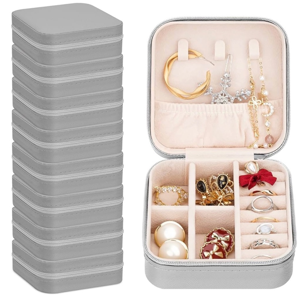 Elegant Gray Jewelry Organizer 8 pcs